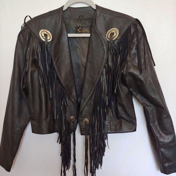 Scully Jackets & Blazers - Scully Vintage leather fringe jacket biker Jacket Sizee 12